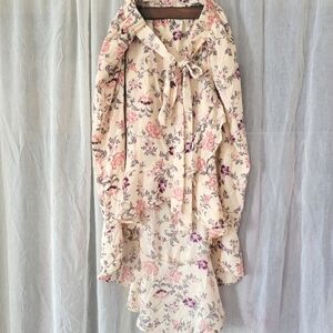 Floral blush Pink asymmetrical midi skirt